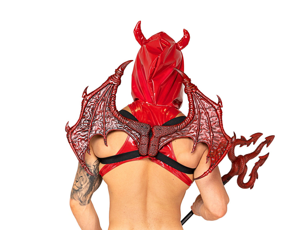 Red Devil Hard Plastic Strap on costume wings
