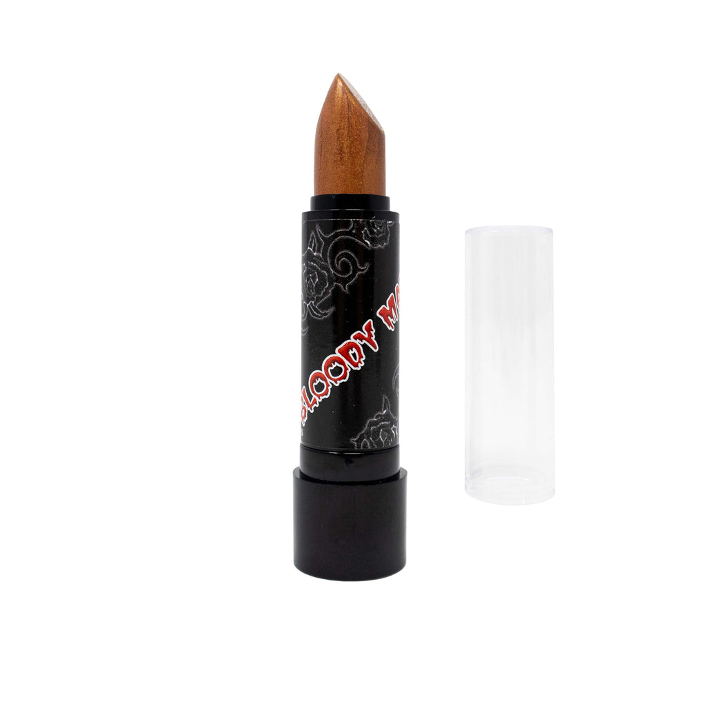 Copper lipstick by Bloody Mary. Our metallic lipsticks do not contain glitter and are creamy and richly pigmented. 