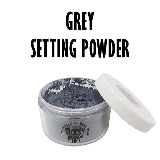 Bloody Mary grey setting powder from Wicked Fresh Wound FX makeup kit for medium to dark skin tones.