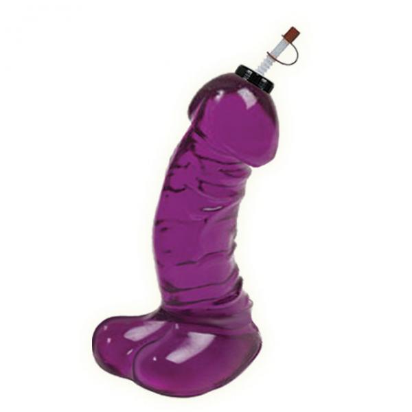 Dicky Chug 16oz. Plastic Water bottle shaped like a penis with a drink spout. makes a great bachelorette party favor. Available additional colors and glow in the dark.
