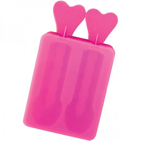 Bachelorette Party Pecker Popsicle Ice Mold 2 pack. Popsicle mold makes 2 Pecker shaped popsicles. Made of medical grade silicone plastic. Pink color. 